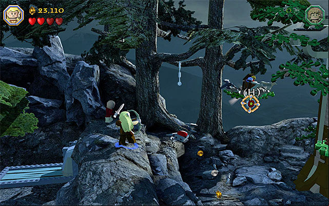 The ledge with the minikit - Stage 8 (Out of the Frying Pan...) | Main Stages - Collectibles - Main Stages - Collectibles - LEGO The Hobbit Game Guide & Walkthrough