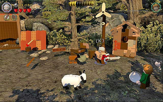 The location where you need to build a target - Stage 9 (Queer Lodgings) | Main Stages - Collectibles - Main Stages - Collectibles - LEGO The Hobbit Game Guide & Walkthrough