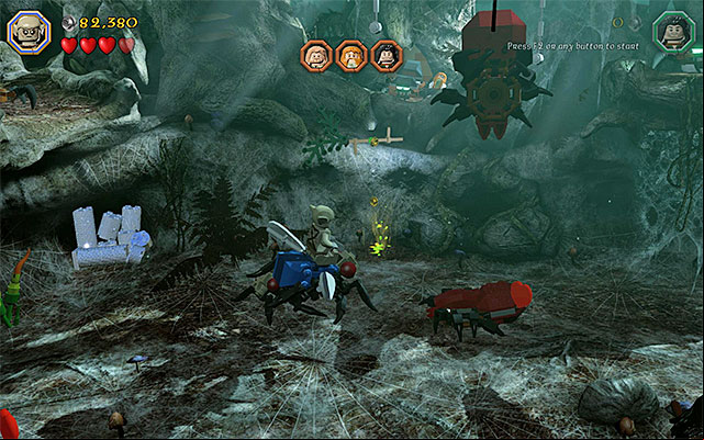 It is necessary that you eliminate the red spiders - Stage 10 (Flies and Spiders) | Main Stages - Collectibles - Main Stages - Collectibles - LEGO The Hobbit Game Guide & Walkthrough
