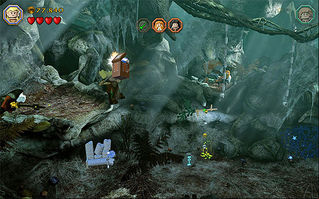 from the ledge on the left, jump towards the minikit - Stage 10 (Flies and Spiders) | Main Stages - Collectibles - Main Stages - Collectibles - LEGO The Hobbit Game Guide & Walkthrough