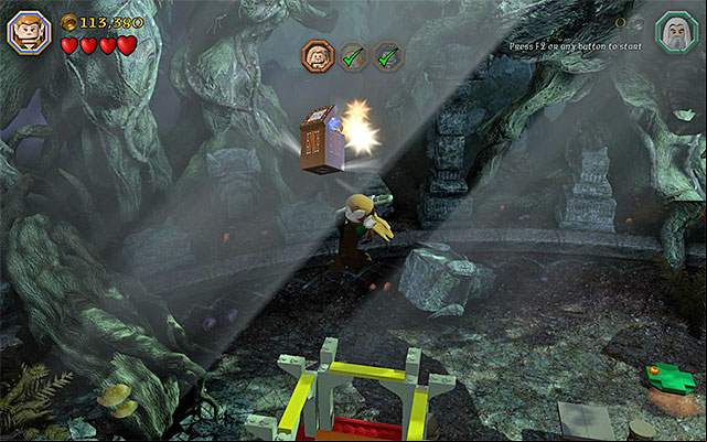 Bounce off, while playing as elf - Stage 10 (Flies and Spiders) | Main Stages - Collectibles - Main Stages - Collectibles - LEGO The Hobbit Game Guide & Walkthrough
