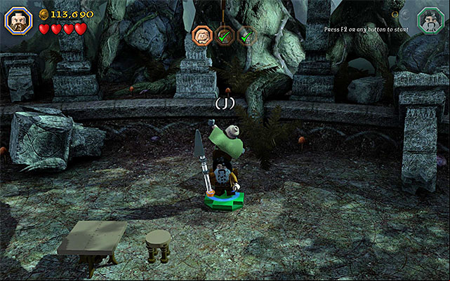 You need to climb onto the character on the plate and jump - Stage 10 (Flies and Spiders) | Main Stages - Collectibles - Main Stages - Collectibles - LEGO The Hobbit Game Guide & Walkthrough