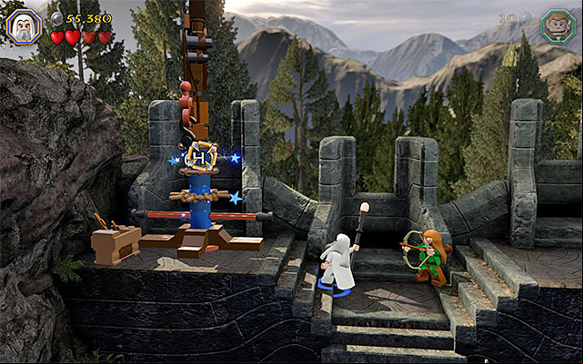 The blue structure - Stage 11 (Barrels Out of Bond) | Main Stages - Collectibles - Main Stages - Collectibles - LEGO The Hobbit Game Guide & Walkthrough