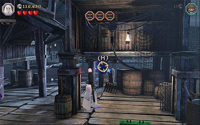 The spot where you use the staff - Stage 12 (A Warm Welcome) | Main Stages - Collectibles - Main Stages - Collectibles - LEGO The Hobbit Game Guide & Walkthrough