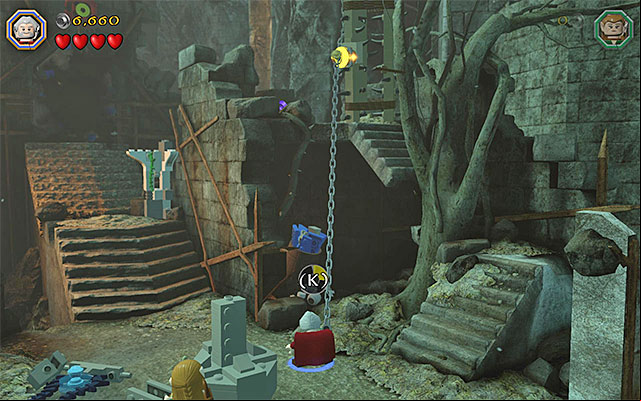 Use flail on the catch to the right - Stage 14 (The Necromancer) | Main Stages - Collectibles - Main Stages - Collectibles - LEGO The Hobbit Game Guide & Walkthrough
