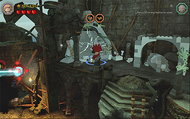 Pair up two of the characters and smash the tall wall - Stage 14 (The Necromancer) | Main Stages - Collectibles - Main Stages - Collectibles - LEGO The Hobbit Game Guide & Walkthrough