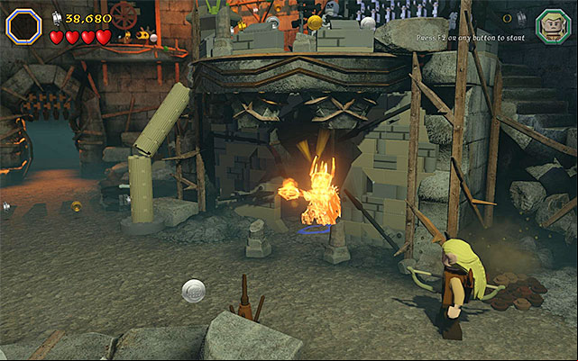 As Sauron smash the nearby objects - Stage 14 (The Necromancer) | Main Stages - Collectibles - Main Stages - Collectibles - LEGO The Hobbit Game Guide & Walkthrough