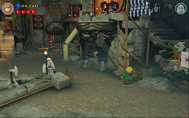 The spot where you use the spade - Stage 14 (The Necromancer) | Main Stages - Collectibles - Main Stages - Collectibles - LEGO The Hobbit Game Guide & Walkthrough