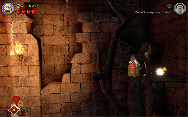 The ledge with the minikit - Stage 14 (The Necromancer) | Main Stages - Collectibles - Main Stages - Collectibles - LEGO The Hobbit Game Guide & Walkthrough