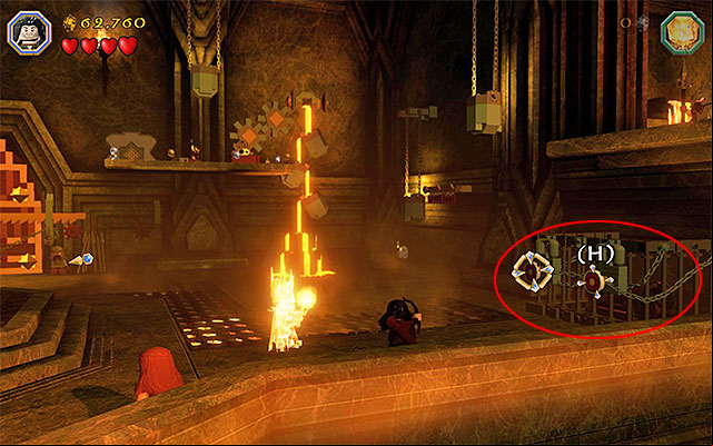 Use the bow twice and, as Sauron, reach the collectible - Stage 1 (Greatest Kingdom in Middle-Earth) | Main Stages - Collectibles - Main Stages - Collectibles - LEGO The Hobbit Game Guide & Walkthrough