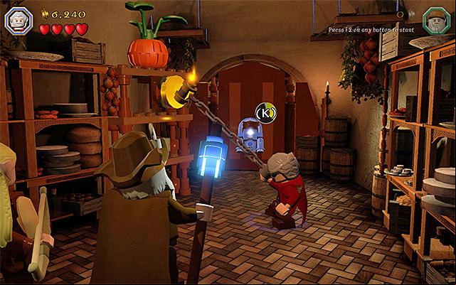 The interactive catch is in the side storage area - Stage 2 (An Unexpected Party) | Main Stages - Collectibles - Main Stages - Collectibles - LEGO The Hobbit Game Guide & Walkthrough