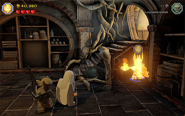 The area under the stairs - Stage 2 (An Unexpected Party) | Main Stages - Collectibles - Main Stages - Collectibles - LEGO The Hobbit Game Guide & Walkthrough