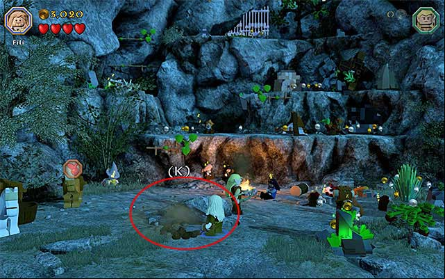 The place where you dig the key up - Stage 3 (Azog the Defiler) | Main Stages - Collectibles - Main Stages - Collectibles - LEGO The Hobbit Game Guide & Walkthrough