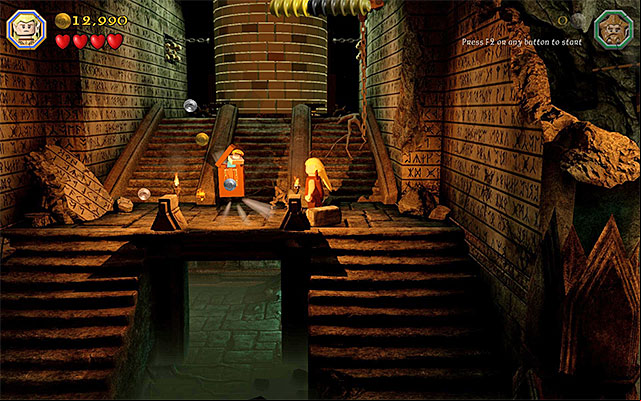 The Minikit is right above the caves exit - Stage 3 (Azog the Defiler) | Main Stages - Collectibles - Main Stages - Collectibles - LEGO The Hobbit Game Guide & Walkthrough