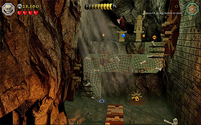 While climbing the wall, watch out for the side spikes - Stage 3 (Azog the Defiler) | Main Stages - Collectibles - Main Stages - Collectibles - LEGO The Hobbit Game Guide & Walkthrough