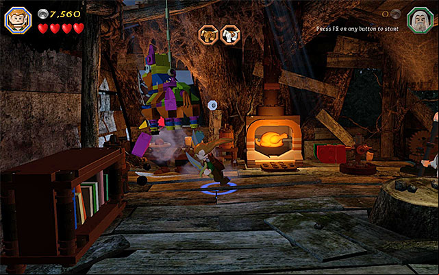 The pinata appears only after you use the rotary mechanism - Stage 4 (Roast Mutton) | Main Stages - Collectibles - Main Stages - Collectibles - LEGO The Hobbit Game Guide & Walkthrough