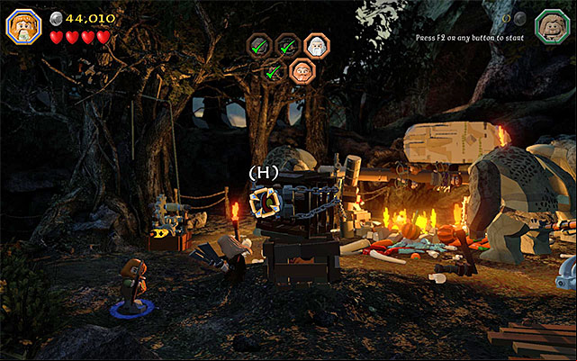 The crate with the target - Stage 4 (Roast Mutton) | Main Stages - Collectibles - Main Stages - Collectibles - LEGO The Hobbit Game Guide & Walkthrough