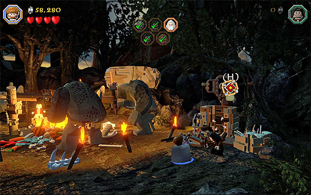 You need to hit the target several times - Stage 4 (Roast Mutton) | Main Stages - Collectibles - Main Stages - Collectibles - LEGO The Hobbit Game Guide & Walkthrough