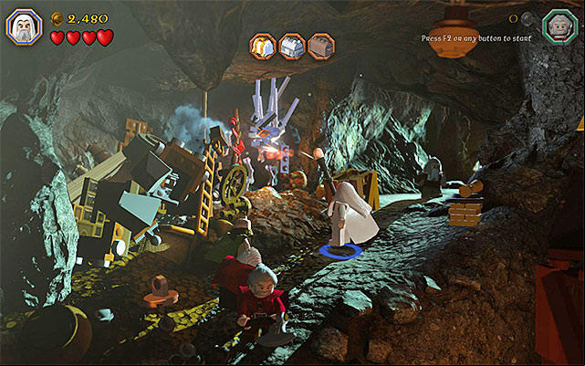 The barricade that can be smashed by Saruman only - Stage 5 (The Troll Hoard) | Main Stages - Collectibles - Main Stages - Collectibles - LEGO The Hobbit Game Guide & Walkthrough