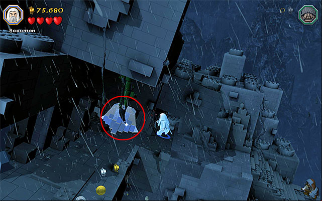 While completing the sixth stage in the story mode, you will not be capable to explore the interior of one of the stone giants, over which the main characters need to climb - Stage 6 (Over Hill and Under Hill) | Main Stages - Collectibles - Main Stages - Collectibles - LEGO The Hobbit Game Guide & Walkthrough