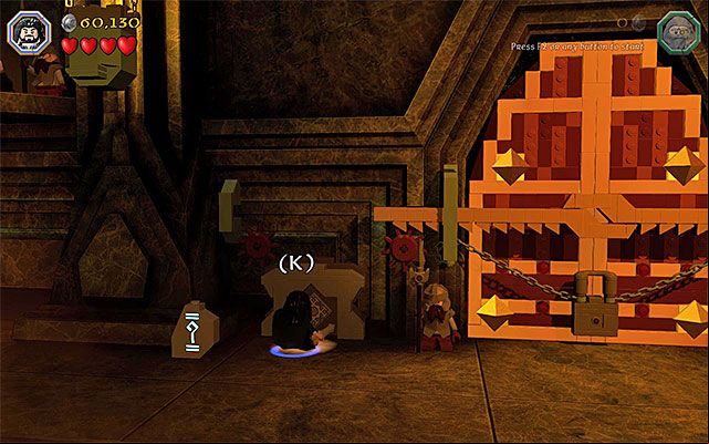 Ignore the anvil for a moment and start smashing the objects in this location - Stage 1 (Greatest Kingdom in Middle-Earth): Inside the Lonely Mountain | Walkthrough - Walkthrough - LEGO The Hobbit Game Guide & Walkthrough