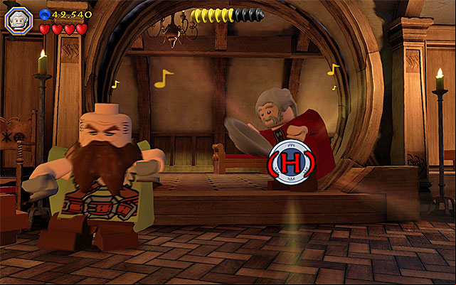 The final part of this (short) stage starts at the moment, at which the will arrive the largest party, at Bilbos hut - Stage 2 (An Unexpected Party): The Party | Walkthrough | LEGO The Hobbit - Walkthrough - LEGO The Hobbit Game Guide & Walkthrough