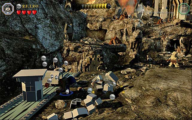 Around, there are many objects that can be destroyed - Stage 3 (Azog the Defiler): The battle with Azog the Defiler | Walkthrough - Walkthrough - LEGO The Hobbit Game Guide & Walkthrough