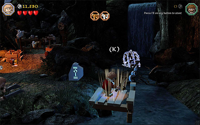 The spot where you start the fishing mini-game - Stage 4 (Roast Mutton): Free the horses | Walkthrough | LEGO The Hobbit - Walkthrough - LEGO The Hobbit Game Guide & Walkthrough