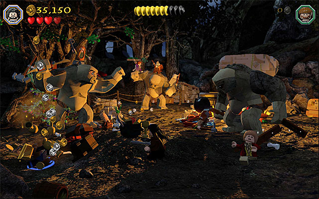 In the camp, there are many destructible objects - Stage 4 (Roast Mutton): The battle with the Trolls | Walkthrough - Walkthrough - LEGO The Hobbit Game Guide & Walkthrough