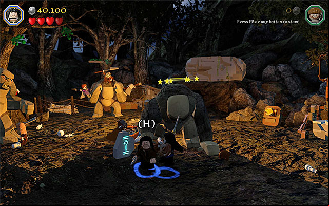 Approach the dwarf and Buddy-Up with him. - Stage 4 (Roast Mutton): The battle with the Trolls | Walkthrough - Walkthrough - LEGO The Hobbit Game Guide & Walkthrough