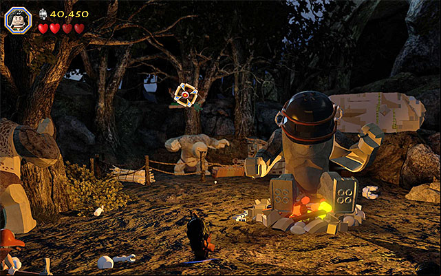 Be careful here, because the last troll will start throwing heavy objects at the protagonists - Stage 4 (Roast Mutton): The battle with the Trolls | Walkthrough - Walkthrough - LEGO The Hobbit Game Guide & Walkthrough