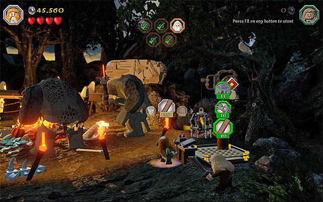 Select the appropriate supplies and select them for the construction - Stage 4 (Roast Mutton): Rescue the allies | Walkthrough | LEGO The Hobbit - Walkthrough - LEGO The Hobbit Game Guide & Walkthrough
