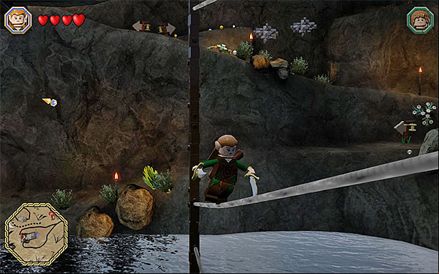 Jump towards the successive lianas - White question marks - walkthroughs for quests 21-40 | Middle Earth - Side missions - Middle Earth - Side missions - LEGO The Hobbit Game Guide & Walkthrough