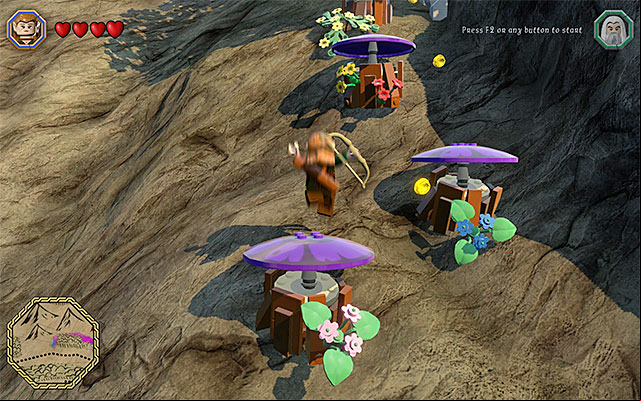 Make sure the you have switched to the elf, because this is the only way in which you can reach the first flower. - Schematics locations (9-16) | Middle Earth - Schematics - Middle Earth - Schematics - LEGO The Hobbit Game Guide & Walkthrough