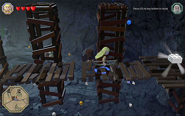 Run over the platforms, as soon as they are oriented horizontally - Mithril bricks locations (1-15) | Middle Earth - Mithril LEGO bricks - Middle Earth - Mithril LEGO bricks - LEGO The Hobbit Game Guide & Walkthrough