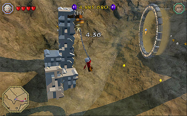 Turn in mid air and start jumping to the right - Mithril bricks locations (16-30) | Middle Earth - Mithril LEGO bricks - Middle Earth - Mithril LEGO bricks - LEGO The Hobbit Game Guide & Walkthrough