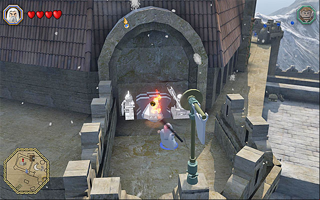 Also the second manhole is hidden behind a statue - Mithril bricks locations (46-60) | Middle Earth - Mithril LEGO bricks - Middle Earth - Mithril LEGO bricks - LEGO The Hobbit Game Guide & Walkthrough