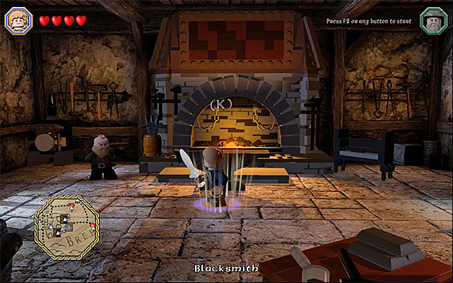 Interacting with the forge allows you to craft new mithril items - Middle Earth - Important locations | Middle Earth - Mithril LEGO bricks - Middle Earth - Mithril LEGO bricks - LEGO The Hobbit Game Guide & Walkthrough