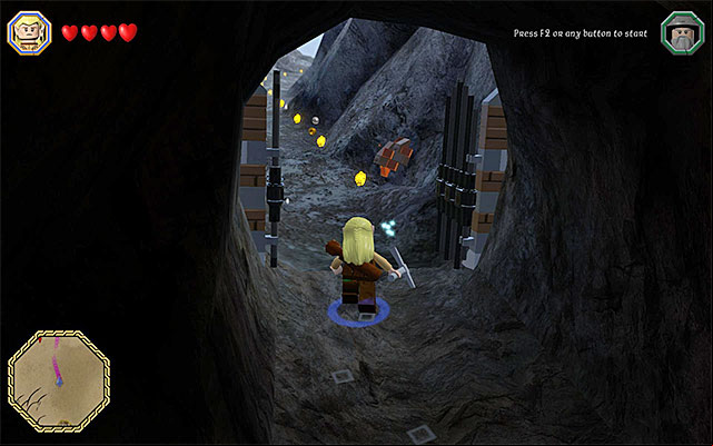 Along your path across the Thranduils Kingdom, you need to go in the North-Eastern direction and follow the quite linear path (it is best to set the marker for the bonus mission as your destination and follow the trail of yellow studs) - Bonus level | Middle Earth - Mithril LEGO bricks - Middle Earth - Mithril LEGO bricks - LEGO The Hobbit Game Guide & Walkthrough