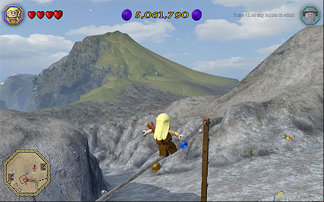 The tightrope that you need to walk over - Bonus level | Middle Earth - Mithril LEGO bricks - Middle Earth - Mithril LEGO bricks - LEGO The Hobbit Game Guide & Walkthrough