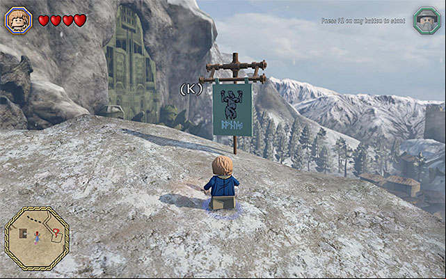 Regardless of the variant that you chose, you need to reach the flag shown in the above screenshot, interact with it and confirm that you want to start the bonus level - Bonus level | Middle Earth - Mithril LEGO bricks - Middle Earth - Mithril LEGO bricks - LEGO The Hobbit Game Guide & Walkthrough