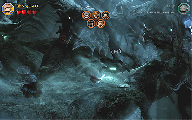 In the spider cave, you need to rescue five allies - Stage 10 (Flies and Spiders): The spider cave | Walkthrough | LEGO The Hobbit - Walkthrough - LEGO The Hobbit Game Guide & Walkthrough