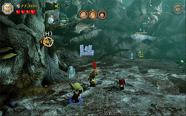 You need to shoot at the slot that you have just built - Stage 10 (Flies and Spiders): The battle with the spiders | Walkthrough - Walkthrough - LEGO The Hobbit Game Guide & Walkthrough