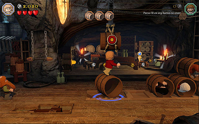 The pot where you need to place the barrels - Stage 11 (Barrels Out of Bond): The cellar | Walkthrough | LEGO The Hobbit - Walkthrough - LEGO The Hobbit Game Guide & Walkthrough