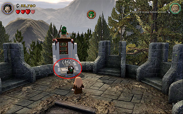 Take the path to the hill on the left - Stage 11 (Barrels Out of Bond): Goblin attack | Walkthrough | LEGO The Hobbit - Walkthrough - LEGO The Hobbit Game Guide & Walkthrough
