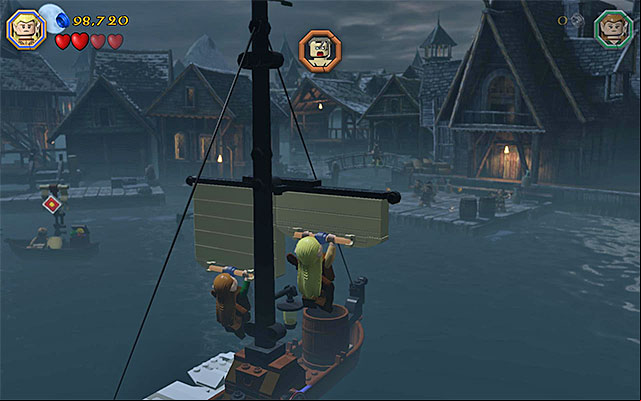 You need to set sails, thanks to Buddy-Up - Stage 12 (A Warm Welcome): The battle with Bolg | Walkthrough | LEGO The Hobbit - Walkthrough - LEGO The Hobbit Game Guide & Walkthrough