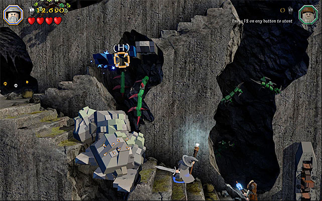 Another barricade - Stage 13 (Looking for Proof): The mountain path | Walkthrough | LEGO The Hobbit - Walkthrough - LEGO The Hobbit Game Guide & Walkthrough