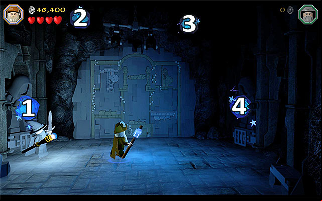 Start by switching to Radagast and healing the bat - Stage 13 (Looking for Proof): Angmars Tomb | Walkthrough - Walkthrough - LEGO The Hobbit Game Guide & Walkthrough