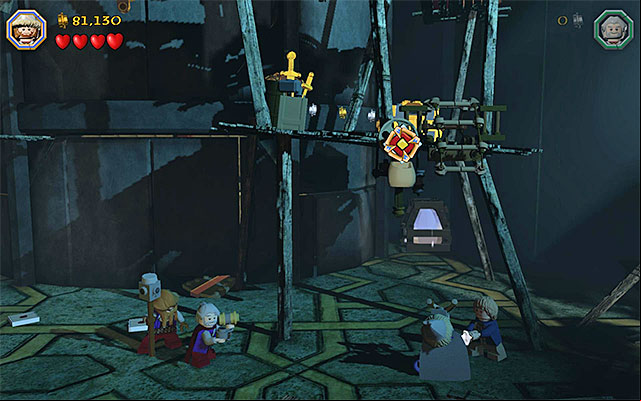 Fire the slingshot at the targets - Stage 16 (Inside Information): Defeat Smaug | Walkthrough - Walkthrough - LEGO The Hobbit Game Guide & Walkthrough