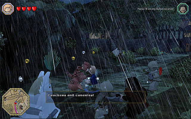 Attack the goblins that you run into on the road - White question marks - walkthroughs for quests 1-20 | Middle Earth - Side missions - Middle Earth - Side missions - LEGO The Hobbit Game Guide & Walkthrough